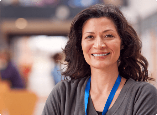 A close up of a smiling woman
